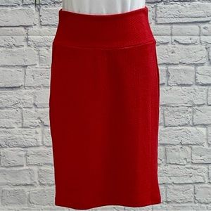 LuLaRoe Women’s Pencil Skirt XS, Red, Stretch, Textured, Office to Evening